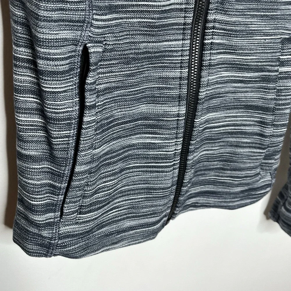 Lululemon Hooded Define Jacket Heathered Black Gray Womens Size 6 Full Zip Nulu